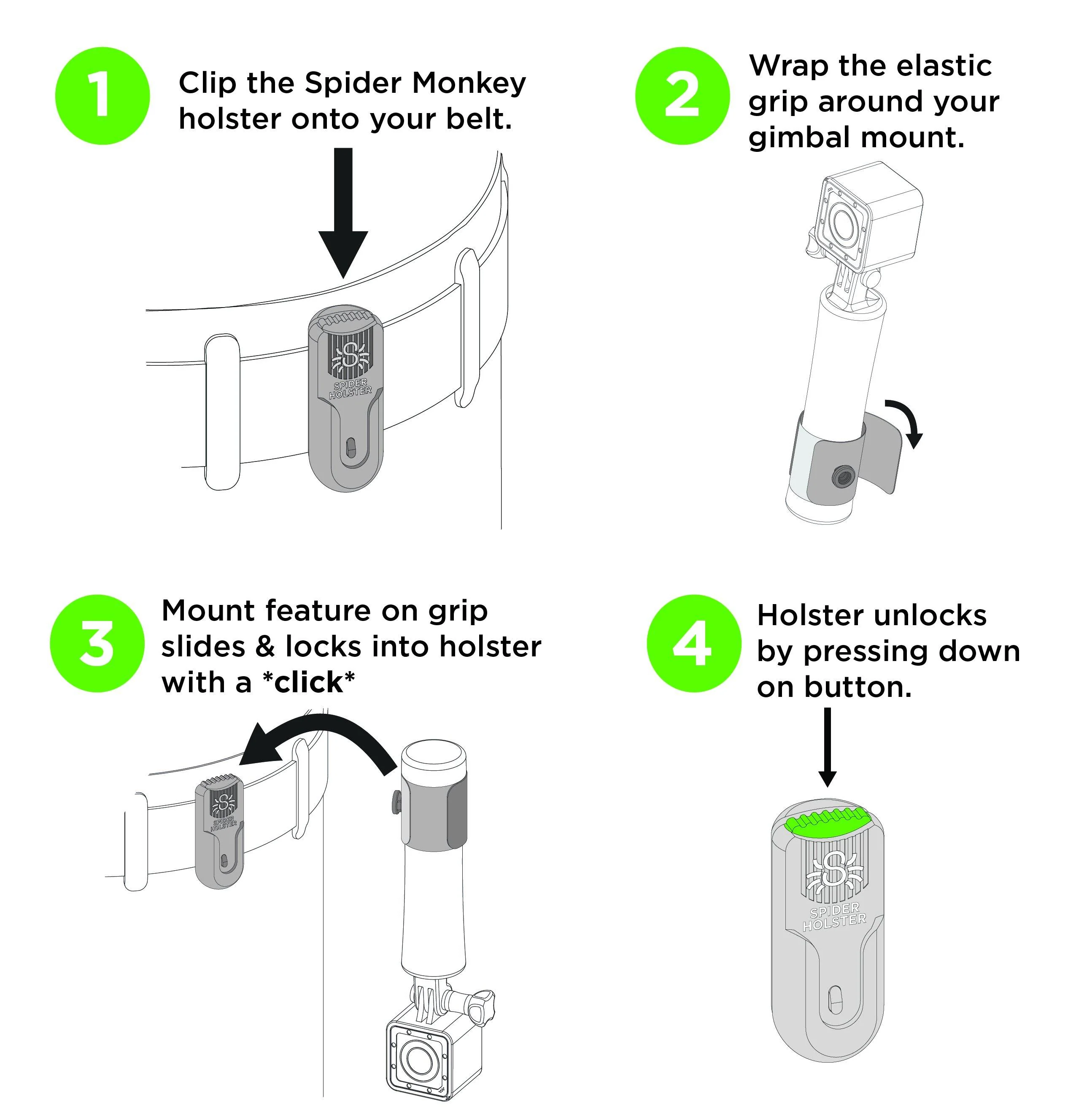 920: SpiderMonkey Action Grip - Gimbal Grip + Clip - Image 6